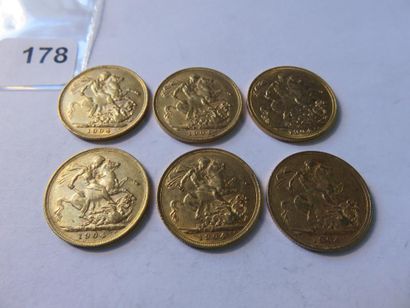 Gold Coins - Australia - Lot of 6 x Sovereign...