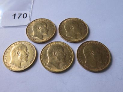 Gold coins - United Kingdom - Lot of 5 x...