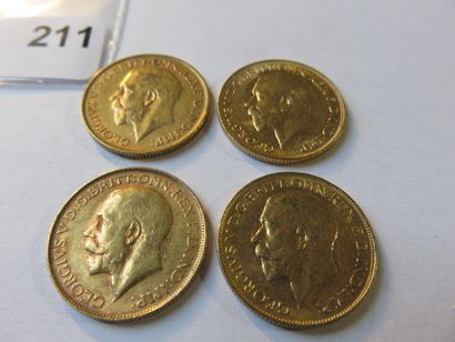 Monnaies or - Australie - Lot de 4 x Souverain...