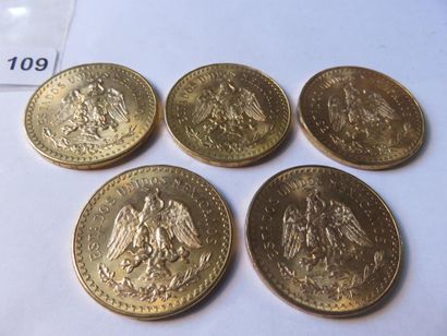 Gold Coins - Mexico - Lot of 5 x 50 Pesos...