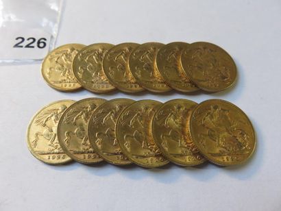 Monnaies or - Afrique du Sud - Lot de 12...