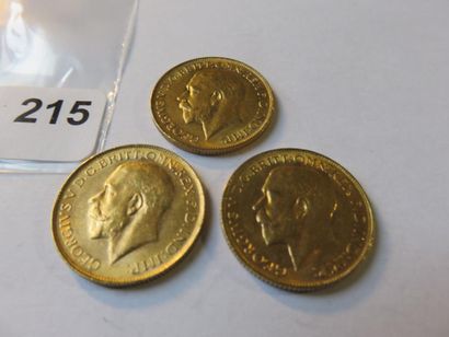 Monnaies or - Australie - Lot de 3 x Souverain...