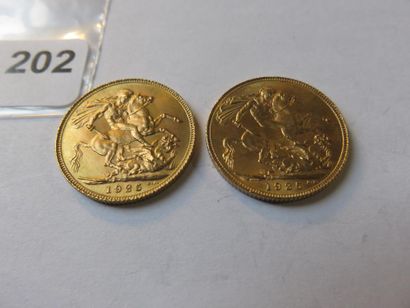 Monnaies or - Royaume-Uni - Lot de 2 x Souverain...
