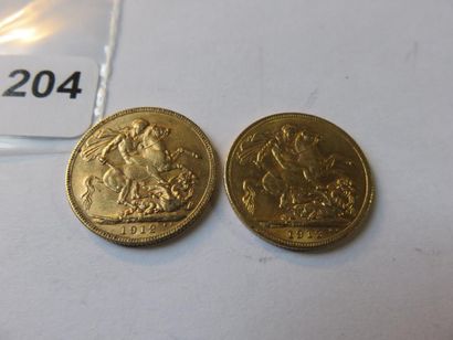 Monnaies or - Australie - Lot de 2 x Souverain...