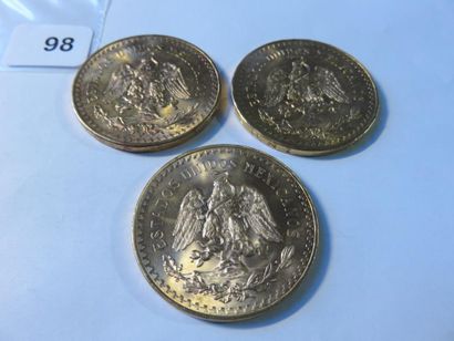 Gold coins - Mexico - Lot of 3 x 50 Pesos...