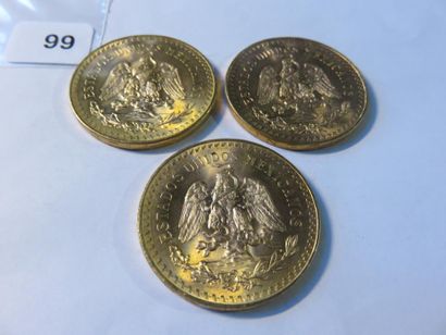 Gold coins - Mexico - Lot of 3 x 50 Pesos...