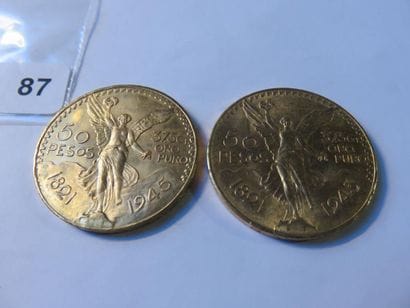 Gold Coins - Mexico - Lot of 2 x 50 Pesos...