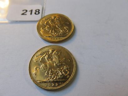Monnaies or - Australie - Lot de 2 x Souverain...