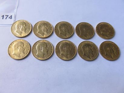 Gold coins - United Kingdom - Lot of 10 x...