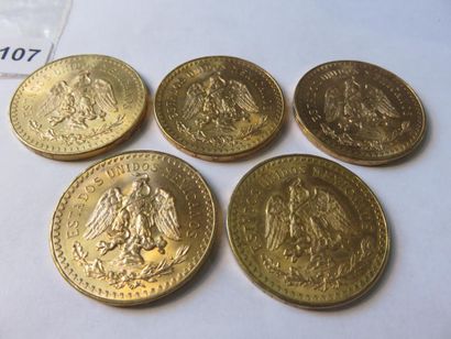 Gold Coins - Mexico - Lot of 5 x 50 Pesos...
