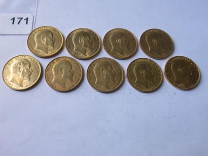 Gold coins - United Kingdom - Lot of 9 x...