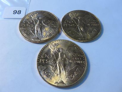 Gold coins - Mexico - Lot of 3 x 50 Pesos...