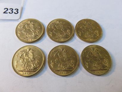 Monnaies or - Indes brittaniques - Lot de...