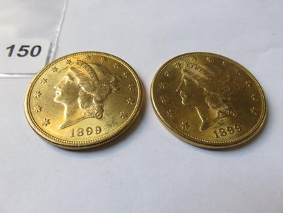 Gold coins - USA - Lot of 2 x 20 Dollars...