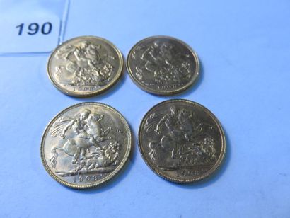 Gold Coins - Australia - Lot of 4 x Sovereign...