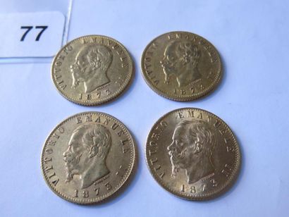 Gold Coins - Italy - Lot of 4 x 20 Lire Victor...