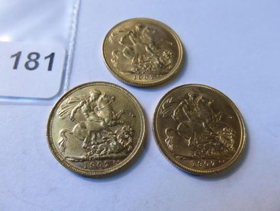 Gold Coins - Australia - Lot of 3 x Sovereign...
