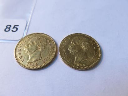 Gold coins - Italy - Lot of 2 x 20 Lire Umberto...