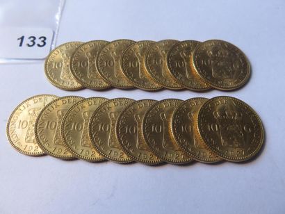 Gold coins - Netherlands - Lot of 15 x 10...