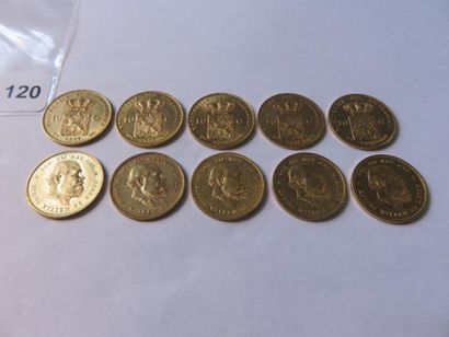 Gold coins - Netherlands - Lot of 10 x 10...