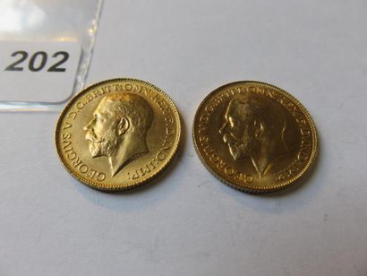 Monnaies or - Royaume-Uni - Lot de 2 x Souverain...