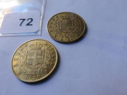 Gold coins - Italy - Lot of 2 x 20 Lire Victor...