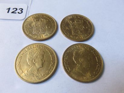 Gold coins - Netherlands - Lot of 4 x 10...