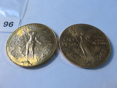 Gold coins - Mexico - Lot of 2 x 50 Pesos...