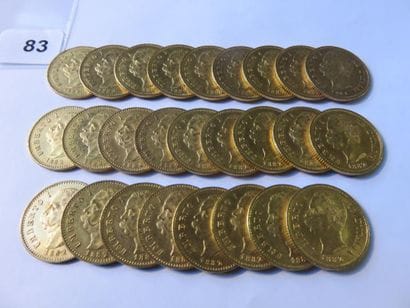Gold Coins - Italy - Lot of 26 x 20 Lire...