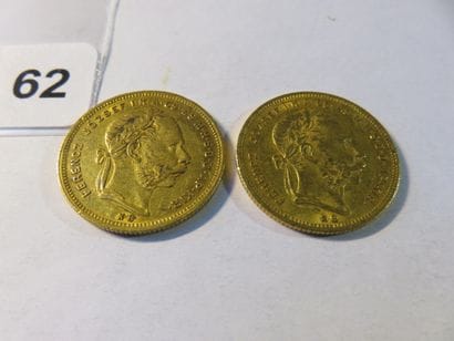 Gold coins - Hungary - Lot of 2 x 20 Forint...