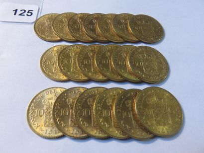 Gold coins - Netherlands - Lot of 19 x 10...