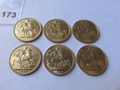 Gold coins - United Kingdom - Lot of 6 x...