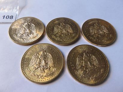 Gold Coins - Mexico - Lot of 5 x 50 Pesos...