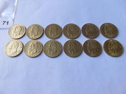 Gold Coins - Italy - Lot of 12 x 20 Lire...