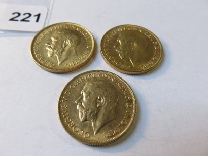 Monnaies or - Australie - Lot de 3 x Souverain...