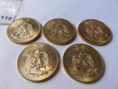 Gold Coins - Mexico - Lot of 5 x 50 Pesos...