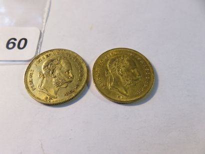 Gold coins - Hungary - Lot of 2 x 20 Forint...