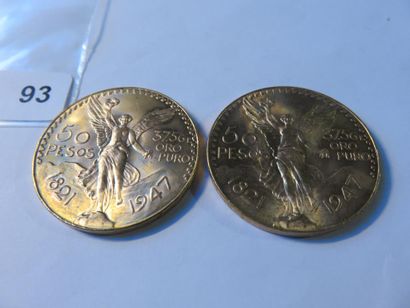 Gold coins - Mexico - Lot of 2 x 50 Pesos...