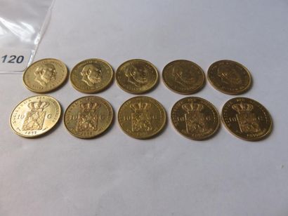 Gold coins - Netherlands - Lot of 10 x 10...