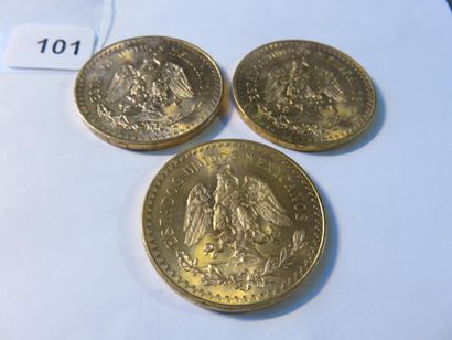 Gold coins - Mexico - Lot of 3 x 50 Pesos...