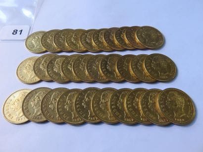 Gold Coins - Italy - Lot of 30 x 20 Lire...