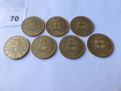 Gold Coins - Italy - Lot of 7 x 20 Lire Victor...