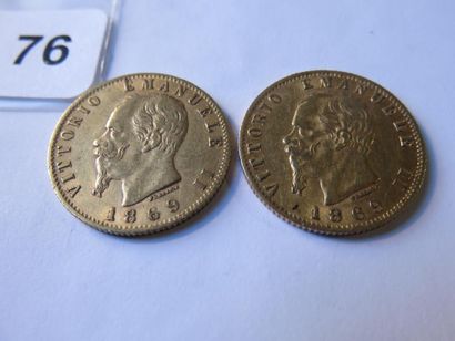Gold coins - Italy - Lot of 2 x 20 Lire Victor...