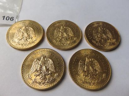 Gold Coins - Mexico - Lot of 5 x 50 Pesos...