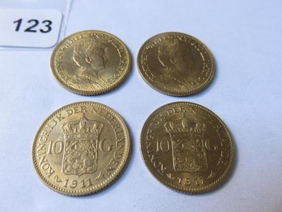 Gold coins - Netherlands - Lot of 4 x 10...