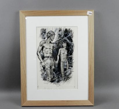 JOUBERT (Pierre) - Original drawing in Indian...