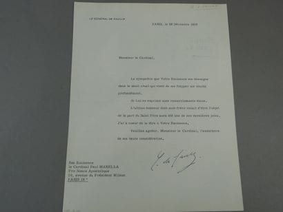 De Gaulle Charles - Lettre tapuscrite et...