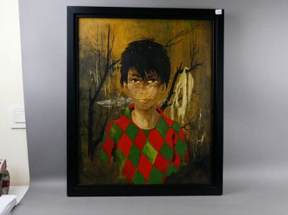 GOURLIER (Michel) - Oil on paper signed on...