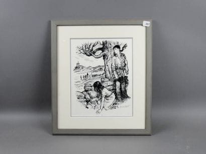 JOUBERT (Pierre) - Set of 2 original drawings...
