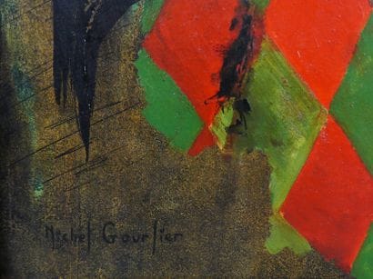 GOURLIER (Michel) - Oil on paper signed on...